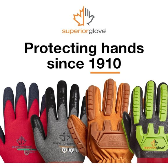 Men's Brown Goatskin Anti-Impact Vibration Dampening Leather Work Gloves - Picture 6 of 7